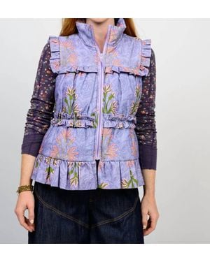 Ivy Jane Block Print Corduroy Vest - Blue