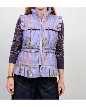 Ivy Jane Block Print Corduroy Vest - Blue