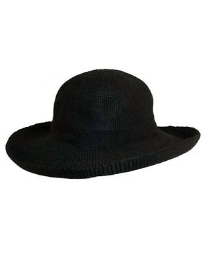 Dorfman Pacific Anji Upturn Poly Knit Brim Hat - Black