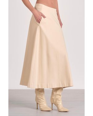 Elan Cynthia Midi Flair Skirt - Natural