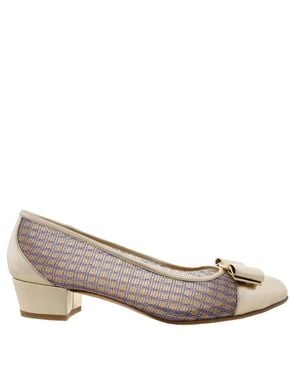 Ferragamo Ferragamo Vara Metallic Bow Cap-Toe Pumps, Size 7 C - Brown