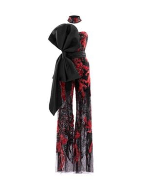 Saiid Kobeisy Embroidered Strapless Jumpsuit