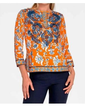 Gretchen Scott Silk Embroidered Tunic - Orange