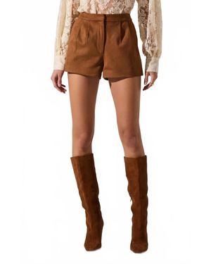 Astr Jude Faux Suede Shorts - Brown