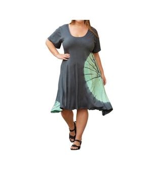 On The Plus Side Tie Dye Short Sleeve Dress - Blue