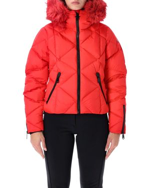 Goldbergh Quilted Hooded Puffer Jacket - Red