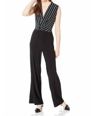 Bebe Wrap Sleeveless Cotton Jumpsuit - Black