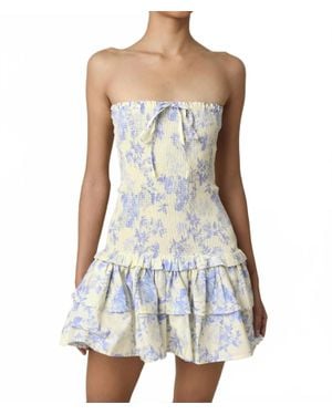 Olivaceous Aimee Strapless Mini Dress - Blue