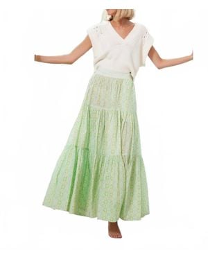 BROOKS AVENUE Triple Tiered Maxi Skirt - Green