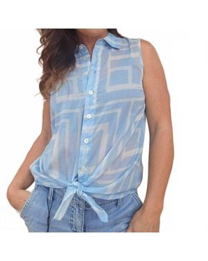 Charlie b Button Front Top - Blue
