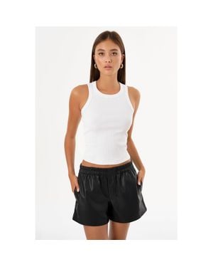 Lamarque Vicki Rib Knit Tank Top - White