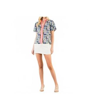 Thml Floral Puff Sleeve Top - Black