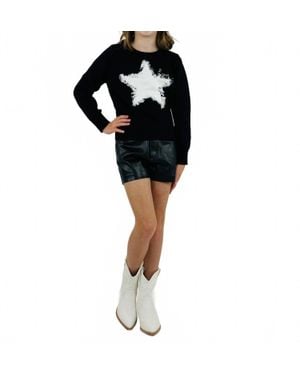 Tractr Girl's High Rise Faux Leather Short - Black