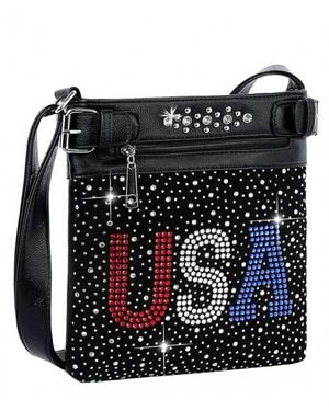 Handbag Express Bling Usa Crossbody Bag - Black