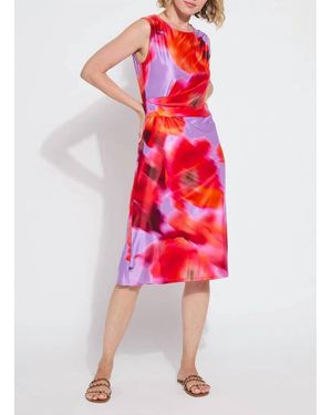 Lyssé Raquel Side Drape Printed Dress - Red