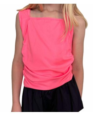 MIA Tween Girl's Square Neck Ruched Tank Top - Pink