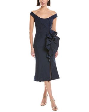 Marchesa Off The Shoulder Strapless Cocktail Dress - Blue