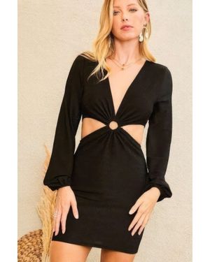 TRUEDAMES Cut Out Dress - Black