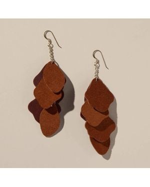 Nickel & Suede Suede Florence Earrings - Brown