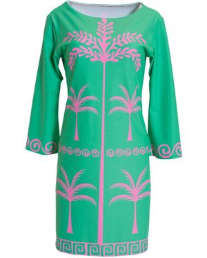 Michelle Parisou Tropical Palms And Dress - Green