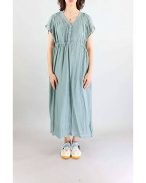 MAISON HOTEL Agnes Buttoned Cinched Dress - Blue