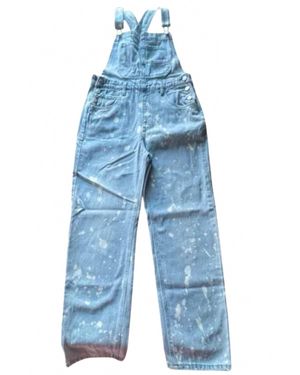 Davi & Dani Bleach Splat Overall - Blue