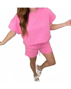 See And Be Seen Call My Jet Textured Shorts - Pink