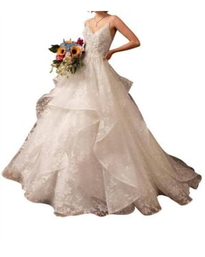 Kitty Chen Couture Darla Ruffled Ball Gown - Natural