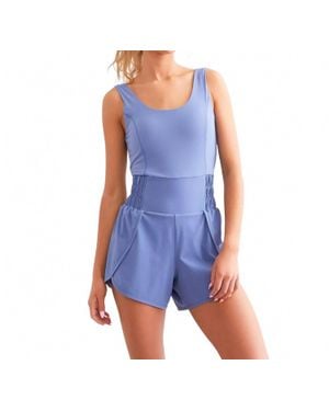 Mono B Kendall Shortsie Romper - Blue
