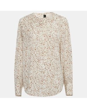 JOSEPH Printed Silk Blouse - White