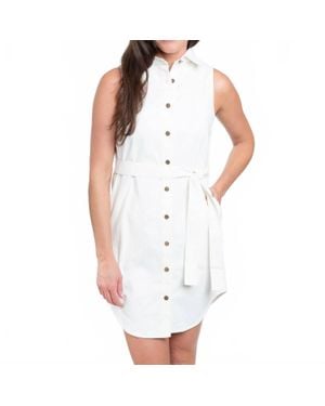 Doe And Rae Tamar Sleevless Button Down Dress - White