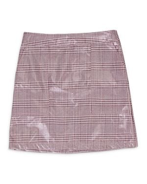 FUNG LAN AND CO. Gingham Burgundy Mini Skirt - Purple