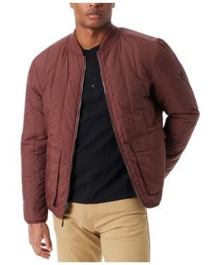 BASS OUTDOOR Bomber Jacket Rum Raisin Full Zip Reversible Pockets Fts175 - Red