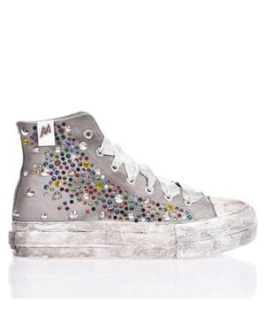 MIMANERA Airlines Platform Swarovski Mix Sneakers - White