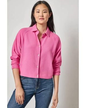Lilla P Easy Raglan Button Down Top - Pink