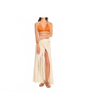 Kourbela Magic Sunsets Knit Pareo Skirt - White