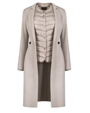 Moorer Arpacwr Coat Almond - White