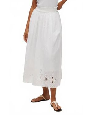 Michael Stars Grace Midi Eyelet Skirt - White