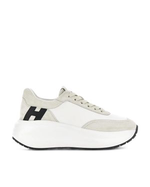 Hogan H696 Allacciato H Smooth Calfskin Low-Top Sneakers - White