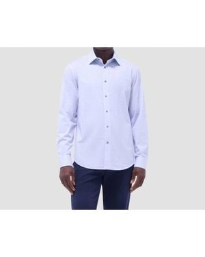 Bugatchi James Leaf Print Ooohcotton Shirt - White