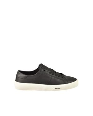DIESEL Low-Top Leather Sneakers - Black