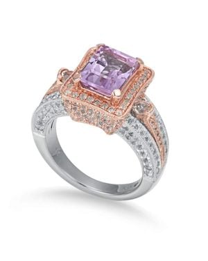 Suzy Levian Sterling Amethyst 5.2 Cttw Ring - Purple
