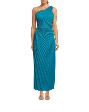 DELFI Collective Solie Long Cut Out One Shoulder Dress - Blue