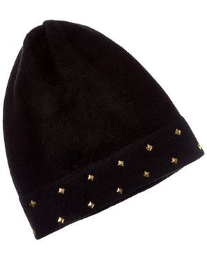 Portolano Studs Cashmere Beanie - Black