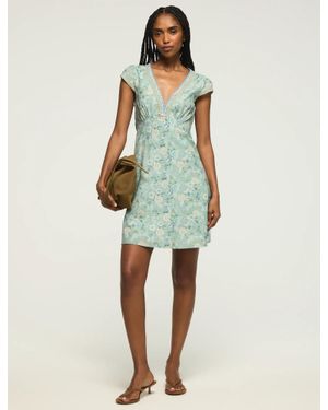 Lucky Brand Cap Sleeve Printed Mini Dress - Green
