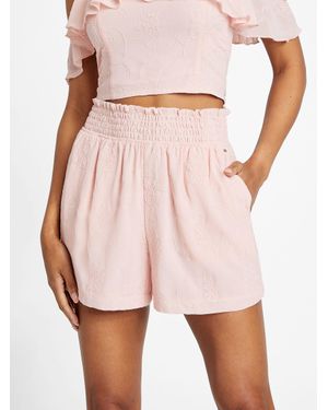 Guess Allegra Embroidered Shorts - Pink