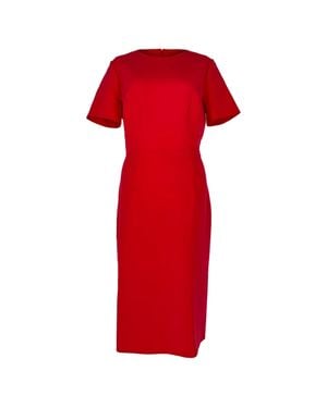 Carolina Herrera Crewneck Midi Dress - Red
