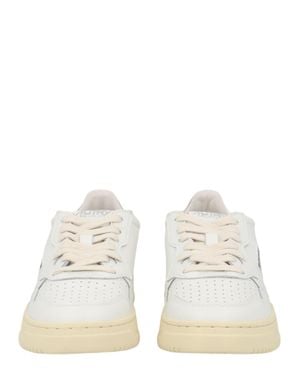 Autry Medalist Low Perforated Toe Leather Sneakers - Natural