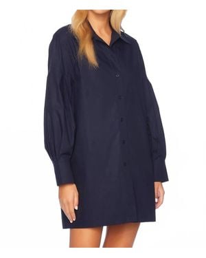 Susana Monaco Poplin Button-Down Shirt Dress - Blue