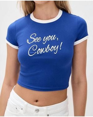 Bailey Rose See You Cowboy Tee - Blue